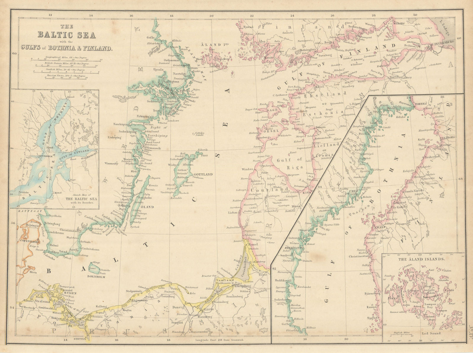 The shores of the Baltic Sea & the Gulfs of Bothnia & Finland. LOWRY 1860 map